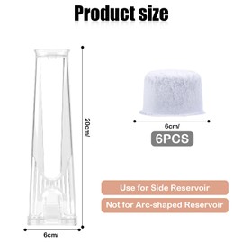 Side Reservoir Filter Holder Compatible with Keurig 2.0 Brewers (with Tall Handle), Plastic Coffee Maker Filter Holder with 6pcs Replacement Charcoal Water Filters for Coffee Makers