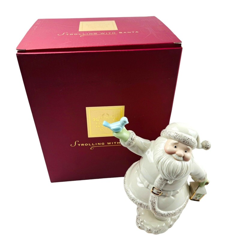Lenox STROLLING WITH SANTA Holiday Figurine 7" tall Brand New