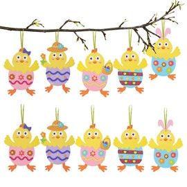 Ycfish 10 Pcs Easter Chicks Crafts Kits, Easter Eggs Craft Kit, Easter Egg Decorations for Girls Boys DIY Make Your Own Mix and Match Ornaments Gift