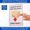 Sign "PAKETE BITTE HERE ABGEN. VIELEN DANK!", 1 piece, 30