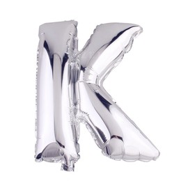 Glanzzeit 16 Inch Silver Foil Balloons Letters A to Z Numbers 0 to 9 for Prom Wedding Birthday Party Decor (Letter K)