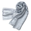 Shanlin Solid Color Silk Feel Long Scarves (Silver Blue)