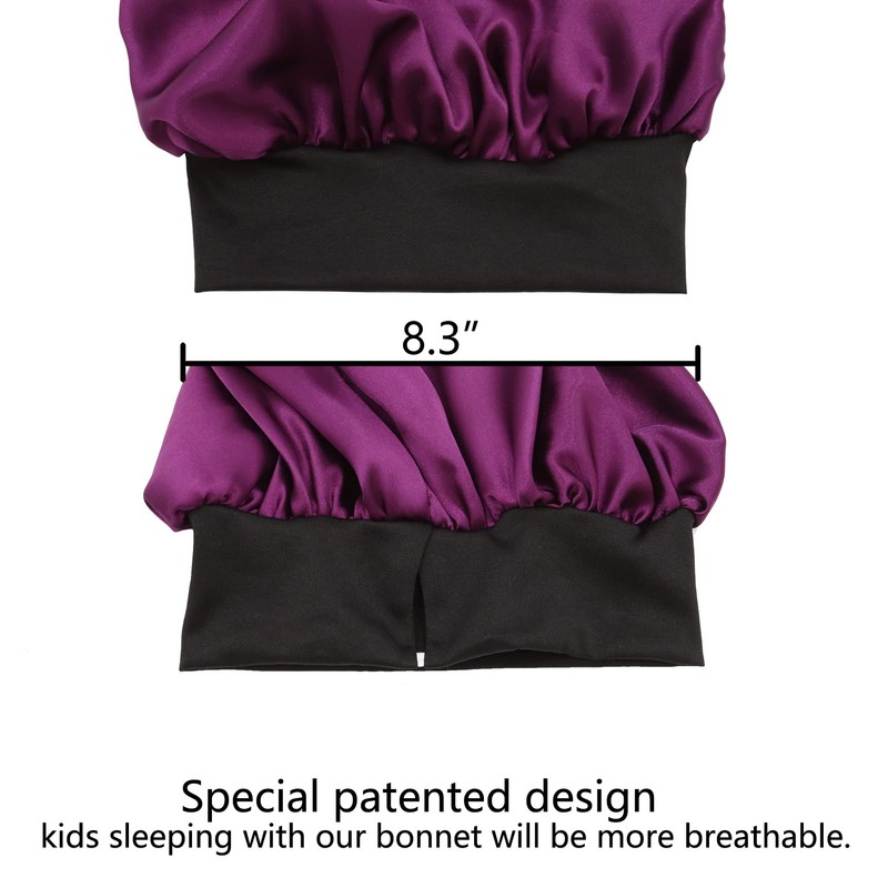 SENGTERM Kids Long Satin Bonnet Girls Sleeping Cap Braids Bonnet