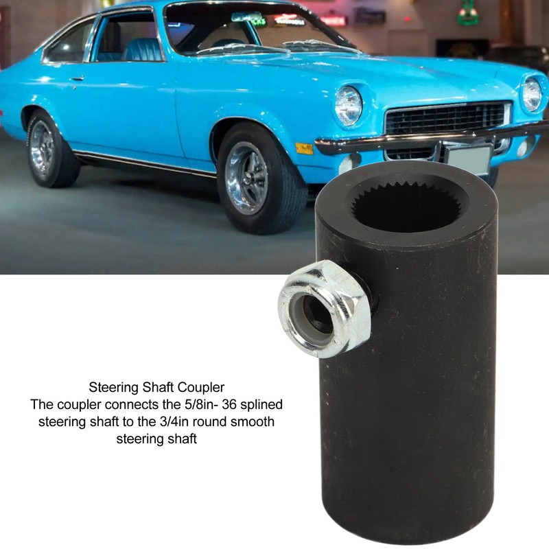 Steering Shaft Coupler 5/8in 36 Spline to 3/4in Round Smooth