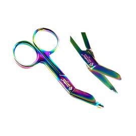 German 1 Lister Bandage Nurse Scissors 3.5 Inch Multi Titanium Color Rainbow Cynamed