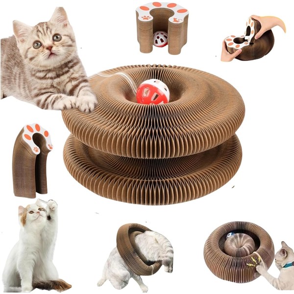 Foldable Cat Scratching Board with Interactive Toys – Eco-Friendly Recyclable