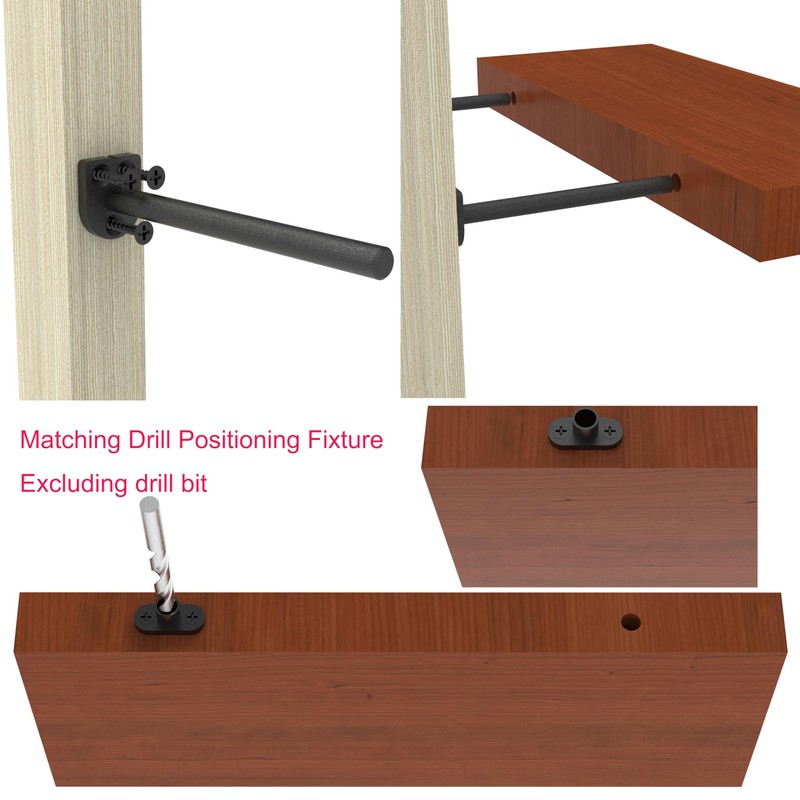 Neevolve Floating Shelf Bracket（1/4 Inch Thick 4 Pack, 10 Inch
