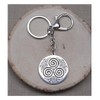 Key Ring Bag Jewellery Medallion Symbol Triskel Stainless Steel Silver