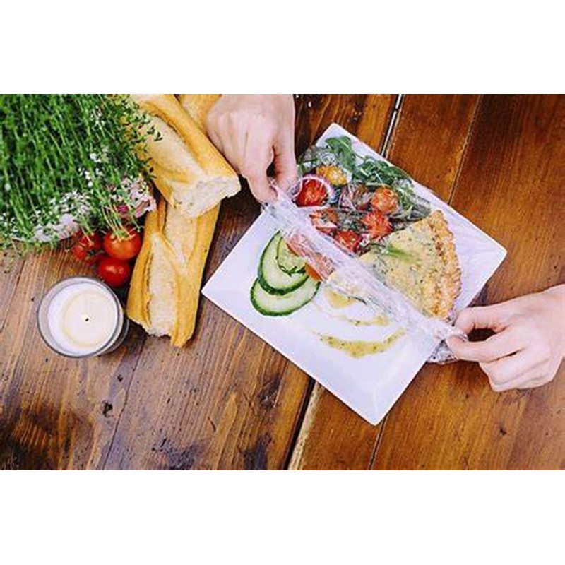 100 Pieces Elastic Food Containers Covers Durable Plates Bowl Plate