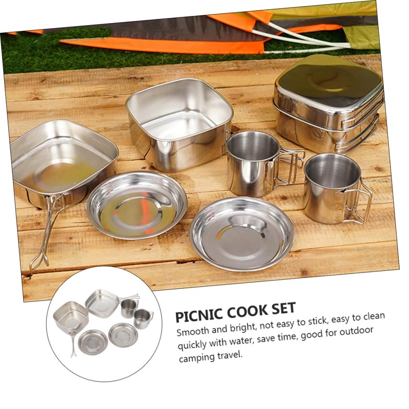 BIUDECO 1set Outdoor Cookware Set Camping Cook Gear Kit for