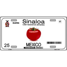 Sinaloa Mexico Novelty Metal License Plate Tag LP-4790