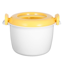 OSALADI 1L Microwave Rice Cooker Mini Rice Cooker Steamer Keep Warm Function for Soups Stews Grains Oatmeal Yellow