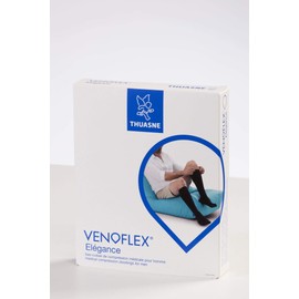 General Medical Devices for Promoting Blood Flow in Lower Leg Veins, Compression Socks, Elastic Stockings, Medical Use, ELEGANCE 0.8 - 1.4 inches (20 - 36 mm) Hg (27 - 48 hPa) Summer, Black, Black