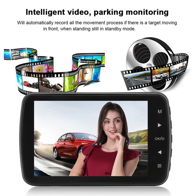 3.5in LCD 1080P Driving Recorder Dual Camera 170° Wide Angle