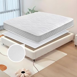 DUJUIKE Mattress Underlay with Grip Pads, Mattress Non Slip Pad for Bed, Mattress Slide Stopper and Gripper Protector Keep Bed and Topper Pad from Sliding (Grey, 160 x 200 cm