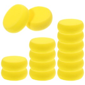 Paint Sponge, 12 Pcs Yellow Round Painting Sponges 3 Inch Artist Pottery Sponge Applicator Watercolor Sponges for Face Painting Pottery Art Crafts Ceramics