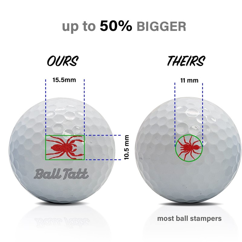 Ball Tatt - Red Dragon Golf Ball Stamp, Golf Ball