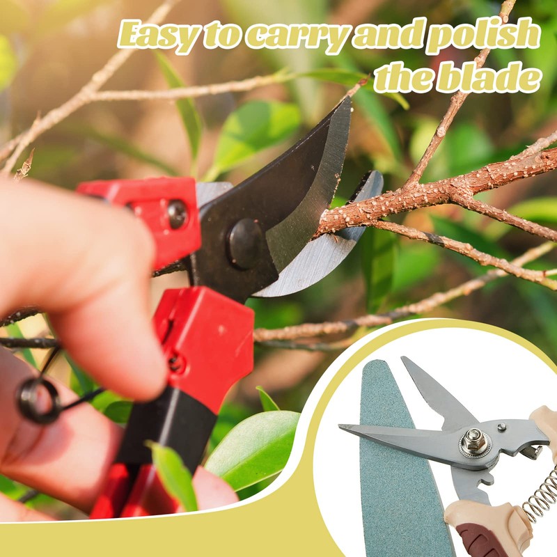 2 Pieces Garden Sharpening Stone Knife Sharpener for Garden Tools