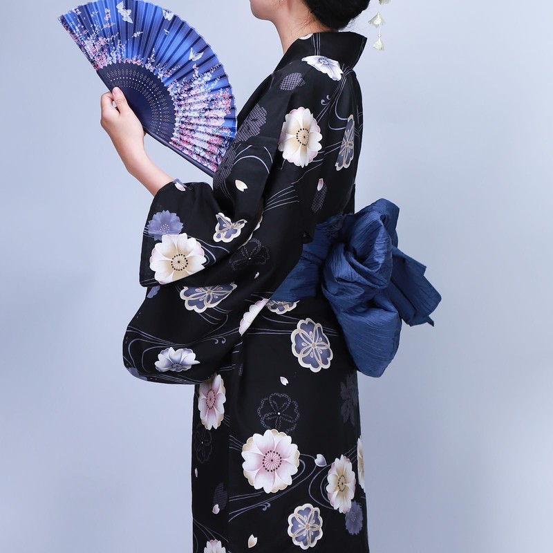 TOuWA Crinkled Waist Belt, Sash, Solid, Solid, Adult, Women's, Yukata,