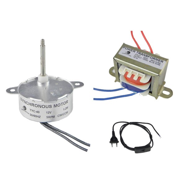 CHANCS TYC-40 12V AC Motorbausatz Wellenlänge 46mm Synchronmotor mit Transformator