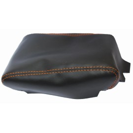 Kar Designers Fits 08-14 Dodge Challenger Vinyl Center Console Armrest Cover w/Orange Stitch