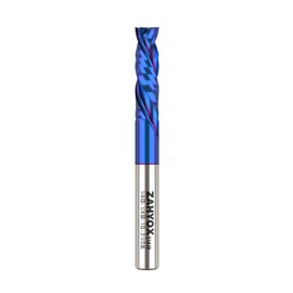 ZahyoX 1/4 Inch Shank Up Down Compression Spiral Router Bit, Nano Coated Solid Carbide Straight CNC End Mill for Wood, 1/4 Dia x 1 CL x 2-1/2 OVL