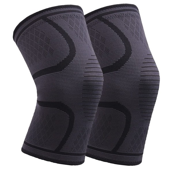 NuCamper 2 Pack Knee Brace for knee Pain Arthritis, Compression Sleeve for Men Women Support for Joint Pain Relief, Meniscus Tear,Workout,Sports,Running (Black, Small)