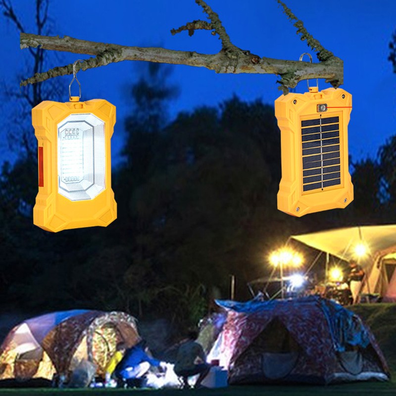 LED Solar Light Rechargeable Portable Flood Light Hooked Tent Light