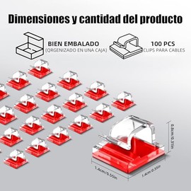 Organizador de Cables con Clips Adhesivos-Kit de Gestión para , y Automóvil- Grapas para y -Soluc...
