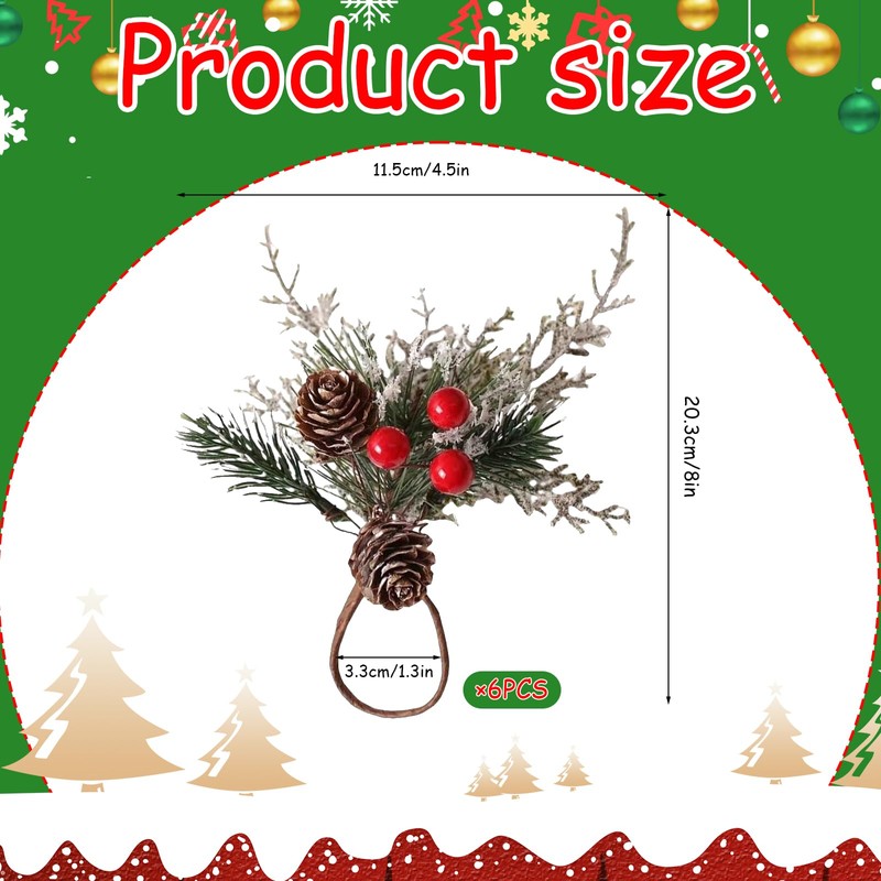 Phlognfy Christmas Napkin Rings, Christmas Napkin Rings, Cedar with Cedars,