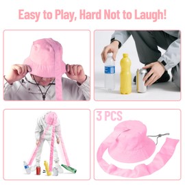 3 Sets Baby Shower Games Funny Activities - Funniest Baby Shower Game Ever, Ice Breakers for Boy or Girl, Hilarious Head Swing Challenge (Pink)