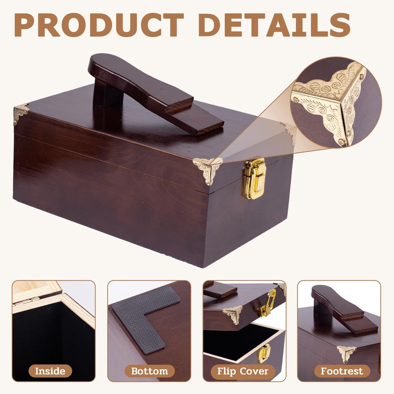 DigNew 10 Pcs Deluxe Shoe Shine Box Set & Shoe
