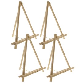 U.S. Art Supply 16" Natural Wood Tabletop Easel (4 Pack) - Adjustable A-Frame Canvas Stand for Painting Party & Signs - Table Top Easel for Painting, Canvas Holder, Crafts, Photos, Pictures