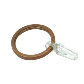 GARDINIA Curtain Rings for Curtain Rods, Diameter 25 mm, with Sliding Insert and Curtain Hooks, Pack of 10, Width 4 mm, Metal, Bronze, Not Applicable