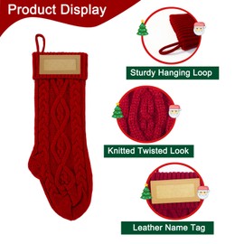 Oeyliz - Medias de Navidad personalizadas de 18 pulgadas, paquete de 2 (rojo + rojo)