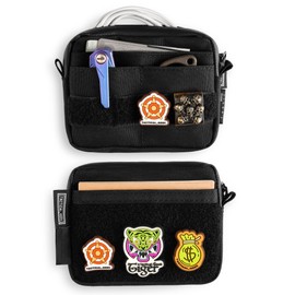 TACTICAL GEEK Storage A3 EDC Pouch Molle Bag Pocket Organiser Additional Bag for Tactical Vest, Backpack, 500D Tac Pouch for EDC Tools Tool with Patch Surface, black, Pack sack