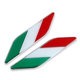 3D 3D Aluminum Alloy Car Emblem Sticker Flag Design Fender Decal Flag Sticker Set of 2 for Car Italy Fiat Abarth Alfa Romeo etc 500 595 Cinquecento (Italy)