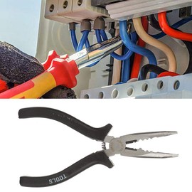Slimline Bent Nose Pliers 6'' High Carbon Steel Round Curved Nose Pliers High Hardness, Firm And Strong，for Multiple Purposes.
