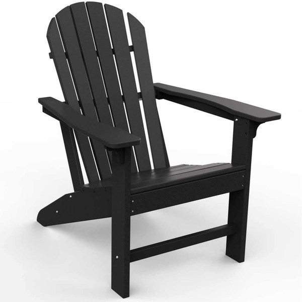 OTSUN Adirondack Chair, Large Lawn Chair, Outdoor Chair with Durability and Weather Resistance, HDPE Patio Chair for Yard, Porch, Garden, Deck, Swimming Pool, Black
