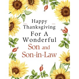 Happy Thanksgiving For A Wonderful Son and Son-in-Law Gay Couple Greeting Card - Filled with Extra Warmth Meaning Gratitude