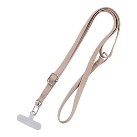 Biagi LN-MSS02BG Shoulder Strap for Smartphones "SHOULTY MULTI STRAP" Flat Strap Type, Beige