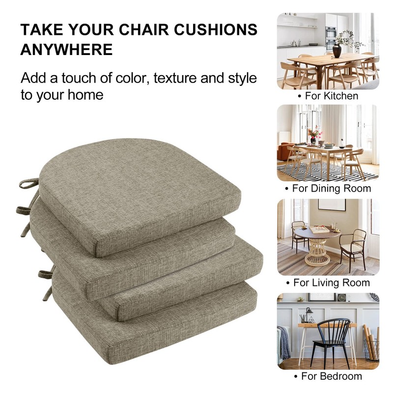 Wellsin Chair Cushions for Dining Chairs 4 Pack - Kitchen