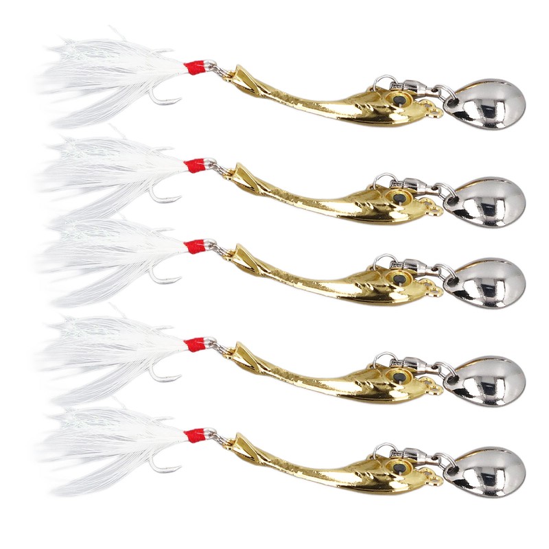 5pcs Metal VIB Fishing Lure Professional Rotating Sequins Lure Bait