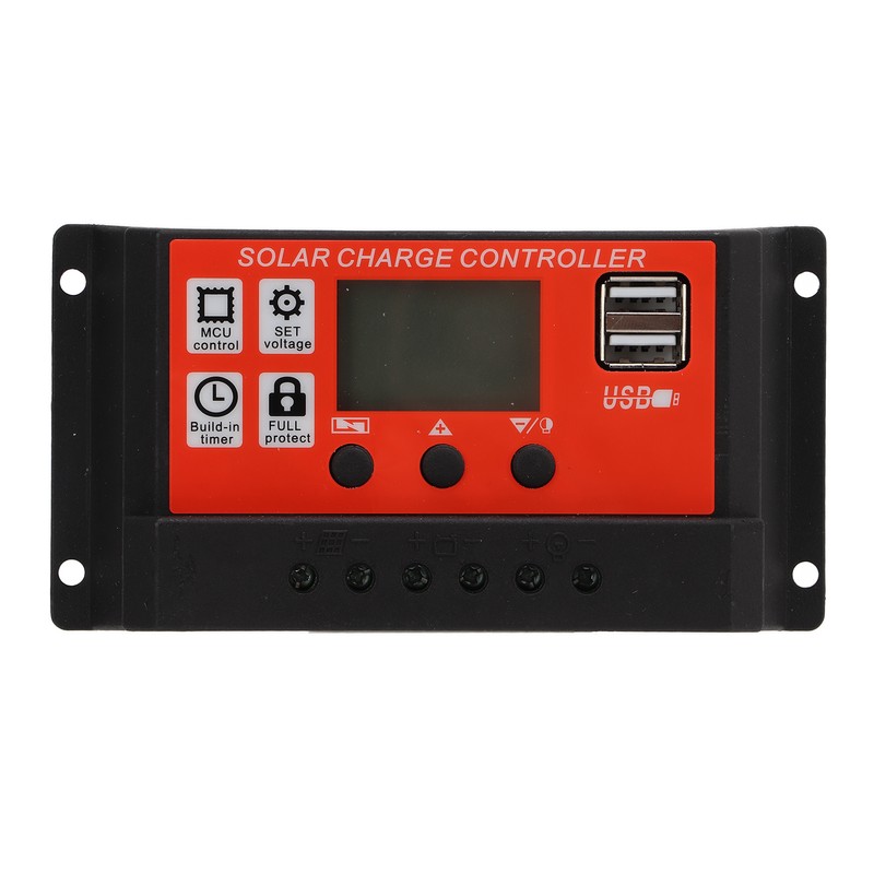 PWM Auto Solar Charge Controller LCD Display Dual USB Solar