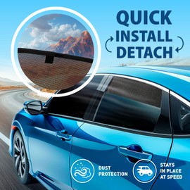 CLIM ART Magnetic Car Window Shades for Jeep Grand Cherokee L 2021-2025 –Custom-Fit Sun Blocker Curtains, Side Window Covers, Essential Car Accessories for Camping, Baby and Privacy Protection- MS0194