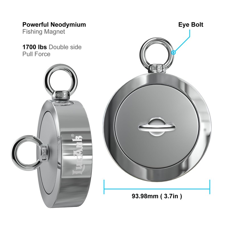 LucAnk 1700Lbs Magnet Fishing Kit | Double Sided Fishing Magnet,