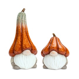 Melrose Set of 2 Terra Cotta Gnome with Pumpkin Hat 83472DS