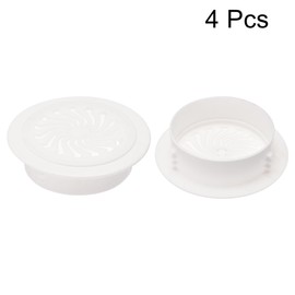 sourcing map Round Vent Cover, ABS Plastic Adjustable Air Vent Cover White for 4" - 4.3" Diameter Hole 4pcs