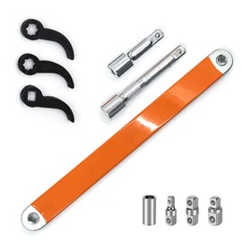 Offset Extension Wrench Set,15 inch Impact Ready Extension Wrench Tool with 1/2",1/4" and 3/8" Square Drive Adapters,5 Pcs Pry Bar Wrench Adaptor Head,Designed for Purpose Use in Hard to Reach Places