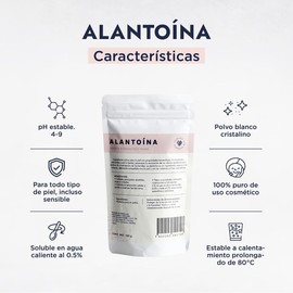 HEBBE Alantoína Pura 100 g | Polvo Cosmético Calmante y Humectante | Suaviza Textura | Ideal Piel Sensible | Soluble En Agua Caliente